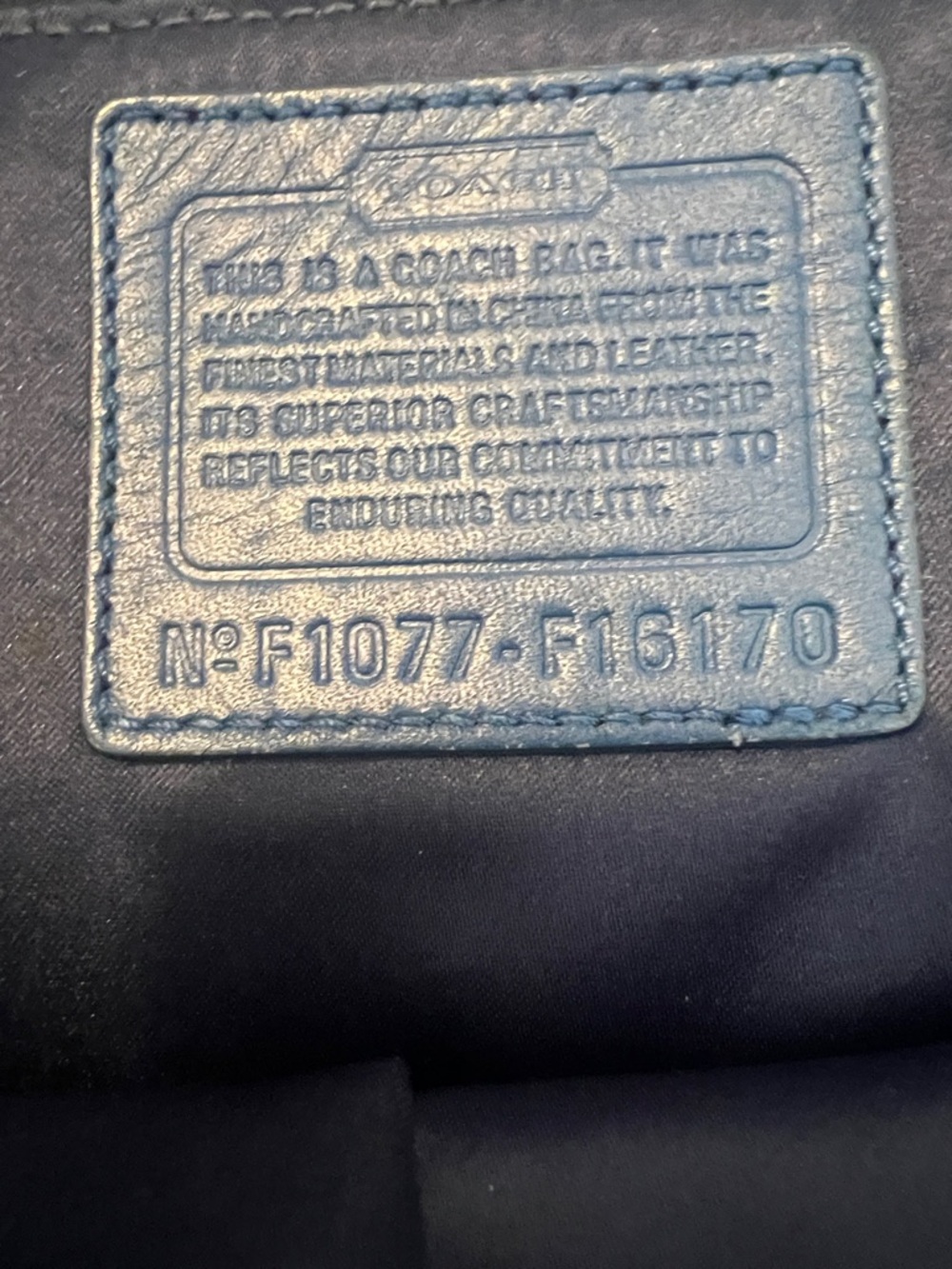 Coach signature Toto tote blue trim clean inside minimal signs of wear outside - Picture 4 of 15